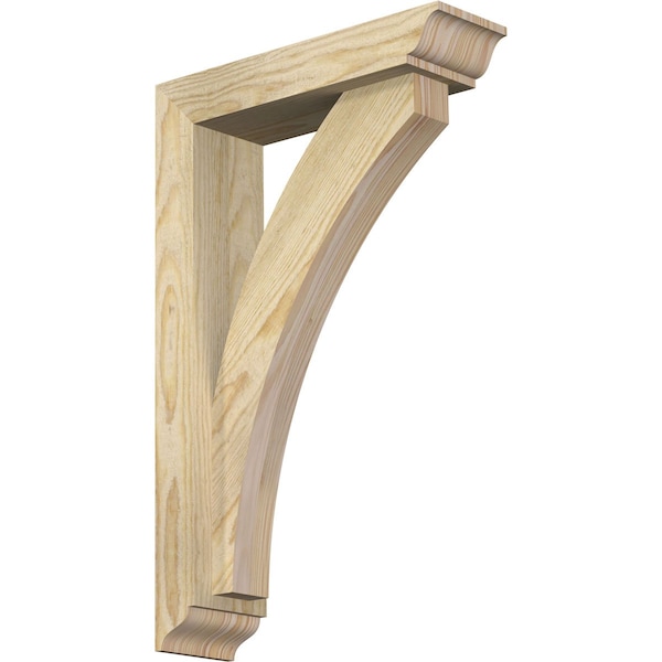 Ekena Millwork Thorton Traditional Rough Sawn Bracket w/ Offset Brace, Douglas Fir, 4"W x 14"D x 22"H BKT0402X14X22THR01RDF - main
